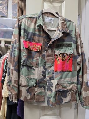 Vintage Repuposed Army Camo Jacket